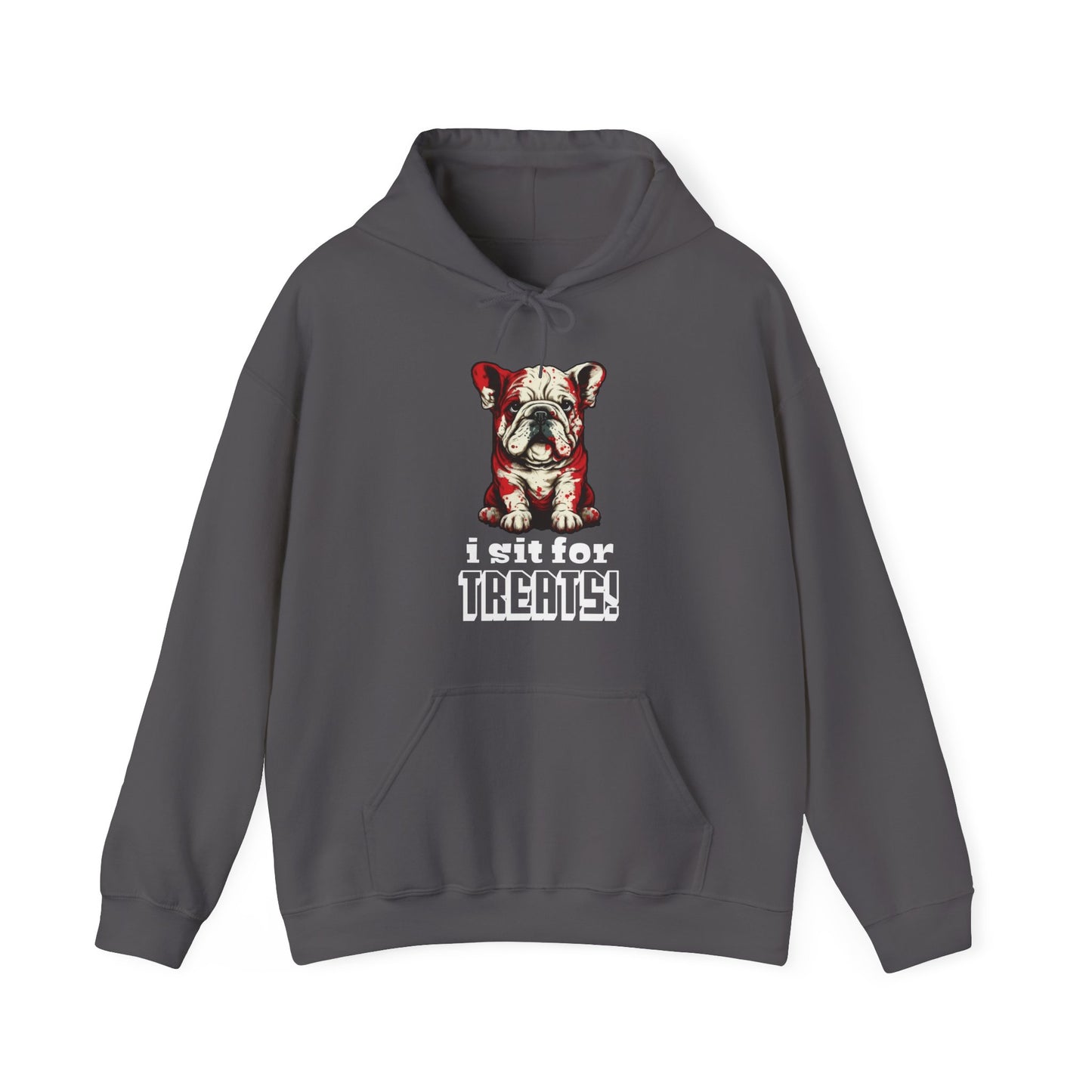 I Sit for Treats! (Bulldog) - Unisex Heavy Blend™ Hooded Sweatshirt