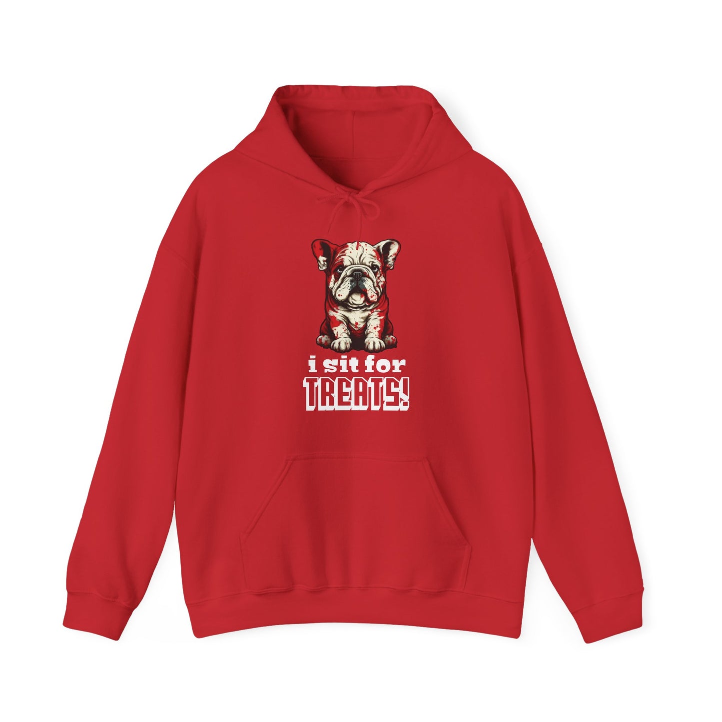 I Sit for Treats! (Bulldog) - Unisex Heavy Blend™ Hooded Sweatshirt